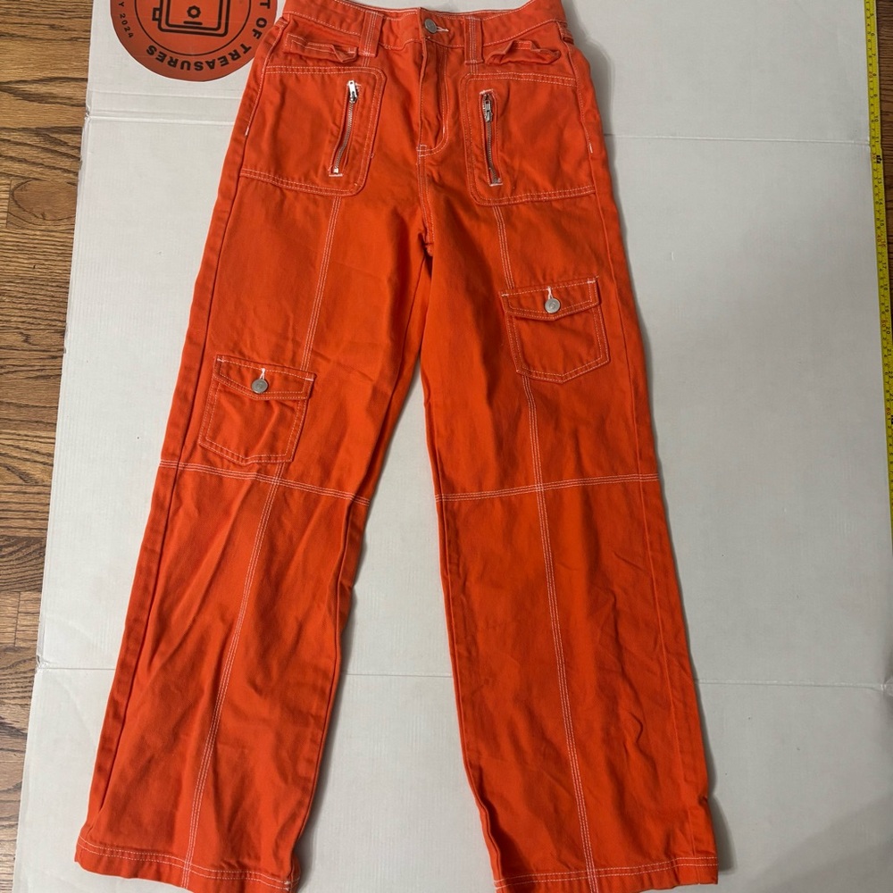Forever 21 Orange Cargo Pants